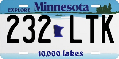 MN license plate 232LTK