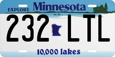 MN license plate 232LTL