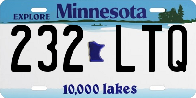 MN license plate 232LTQ