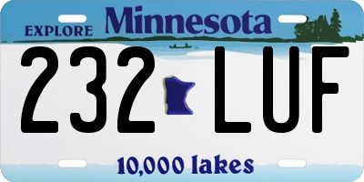 MN license plate 232LUF