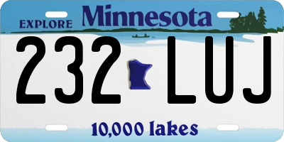 MN license plate 232LUJ