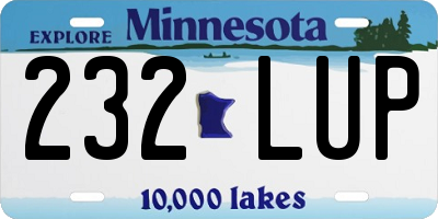 MN license plate 232LUP