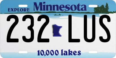 MN license plate 232LUS
