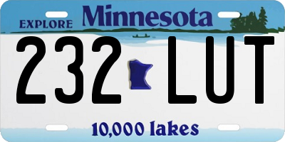 MN license plate 232LUT