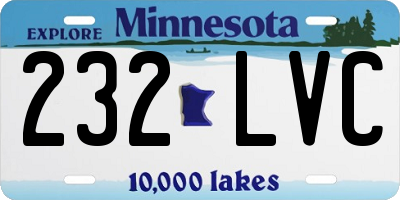 MN license plate 232LVC