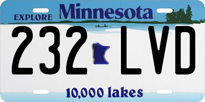 MN license plate 232LVD