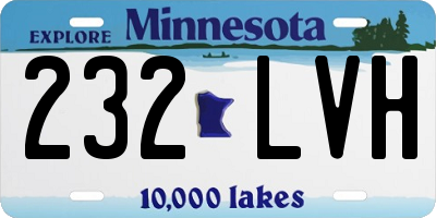 MN license plate 232LVH