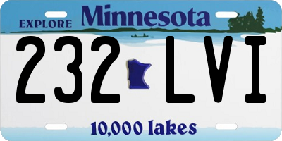 MN license plate 232LVI