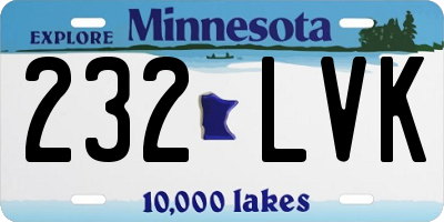 MN license plate 232LVK