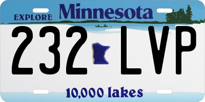 MN license plate 232LVP
