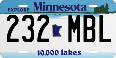 MN license plate 232MBL