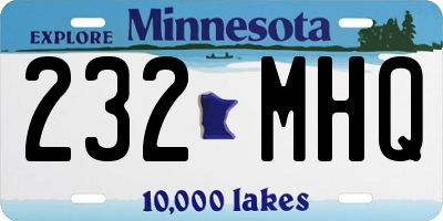 MN license plate 232MHQ