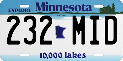 MN license plate 232MID