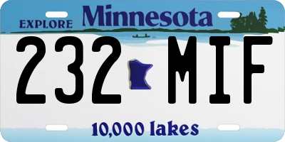 MN license plate 232MIF