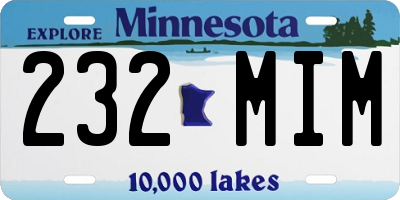 MN license plate 232MIM