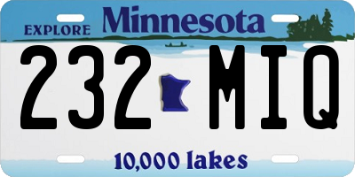 MN license plate 232MIQ