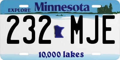 MN license plate 232MJE