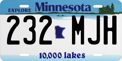 MN license plate 232MJH