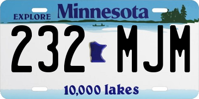 MN license plate 232MJM
