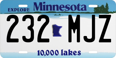 MN license plate 232MJZ