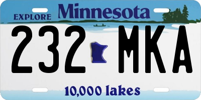 MN license plate 232MKA