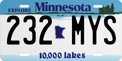 MN license plate 232MYS