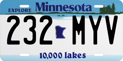 MN license plate 232MYV