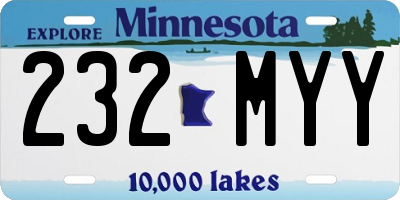 MN license plate 232MYY