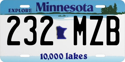MN license plate 232MZB