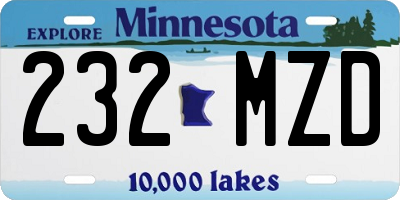 MN license plate 232MZD