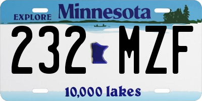MN license plate 232MZF