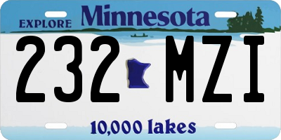 MN license plate 232MZI