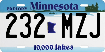 MN license plate 232MZJ