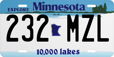 MN license plate 232MZL