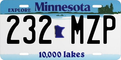 MN license plate 232MZP