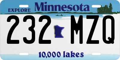MN license plate 232MZQ