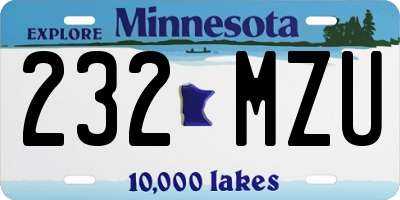 MN license plate 232MZU