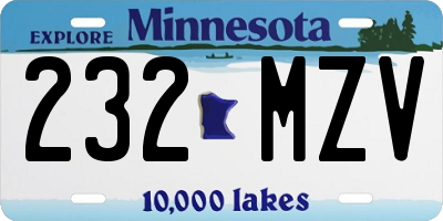 MN license plate 232MZV