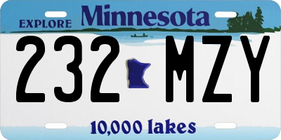 MN license plate 232MZY