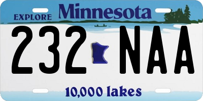 MN license plate 232NAA