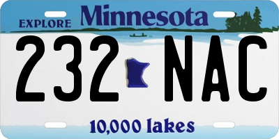 MN license plate 232NAC