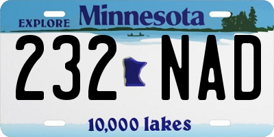 MN license plate 232NAD