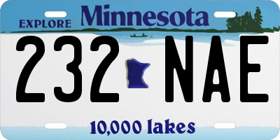 MN license plate 232NAE