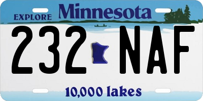 MN license plate 232NAF