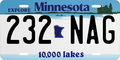 MN license plate 232NAG