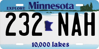 MN license plate 232NAH