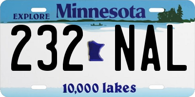 MN license plate 232NAL