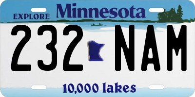 MN license plate 232NAM