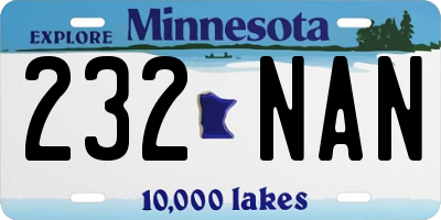 MN license plate 232NAN