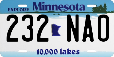 MN license plate 232NAO